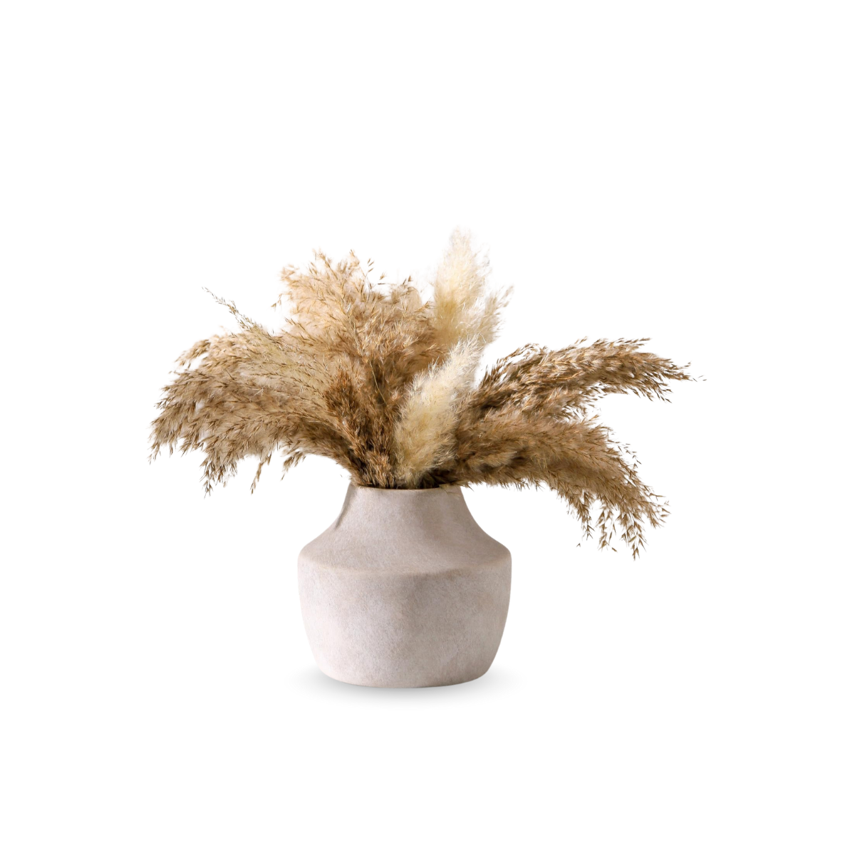 Mitt&Ditt Ceramic Flower Vase, 5.3 inch Off-White Farmhouse Rustic Vase, Handcrafted Weathered Pottery Vases, Small Flower Terracotta Vases for Home Decor, Living Room, Table, Shelf