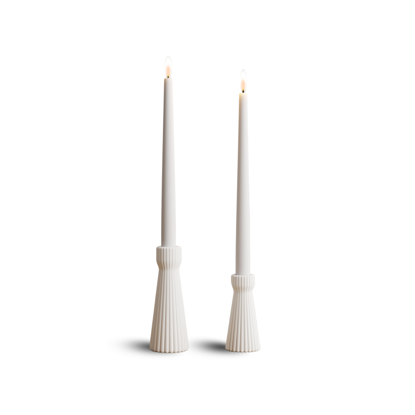 SCBLOOM Taper Candle Holders for Candlesticks Ceramic Candle Stick Candle Holder- Set of 2 Decorative Candle Stand for Wedding Decor,Dinner Party and Table Centerpieces,Housewarming Gift White