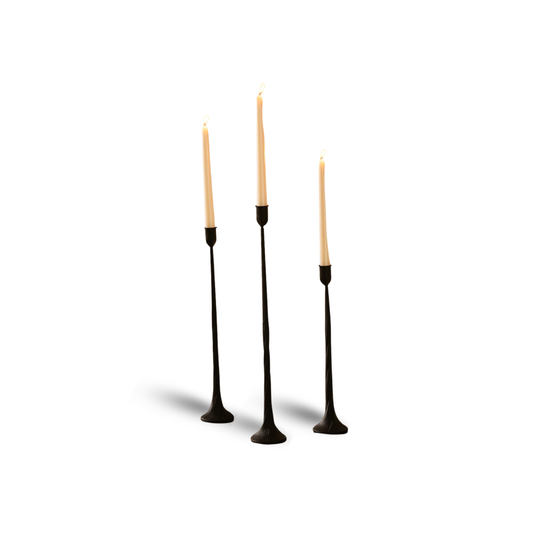 Iron Black Candlestick Holders, Set of 3 Candle Stick Holders,Fits 3/4 inch Thick Candle&Led Candles, Vintage Modern Decorative Centerpiece for Dining Table Centerpiece, Wedding, Party Decor