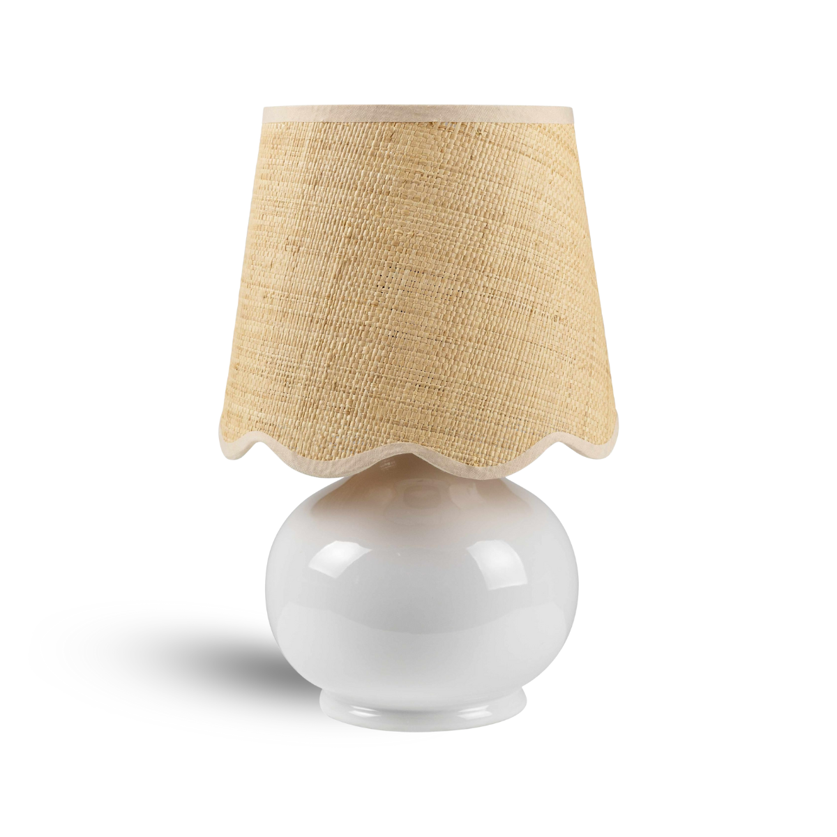 BoutiqueRugs Theisseil Boho Ceramic Bedside Table Lamp for Bedroom Nightstand and Living Room - Shade Rattan - White, Beige - 13" H