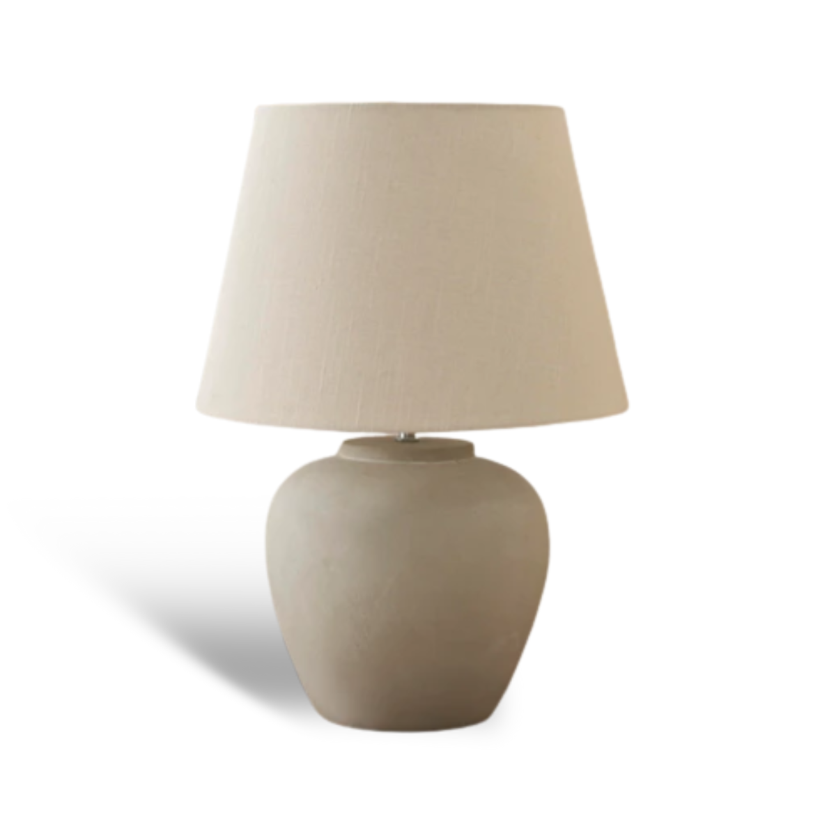 Nourison Home 20" Sand (Light Beige) Ceramic Pot Table Lamp for Bedroom, Living Room, Console, Entryway