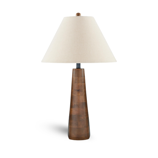 Signature Design by Ashley Danset Contemporary Wood Table Lamp with 3-Way Switch, Light Brown
