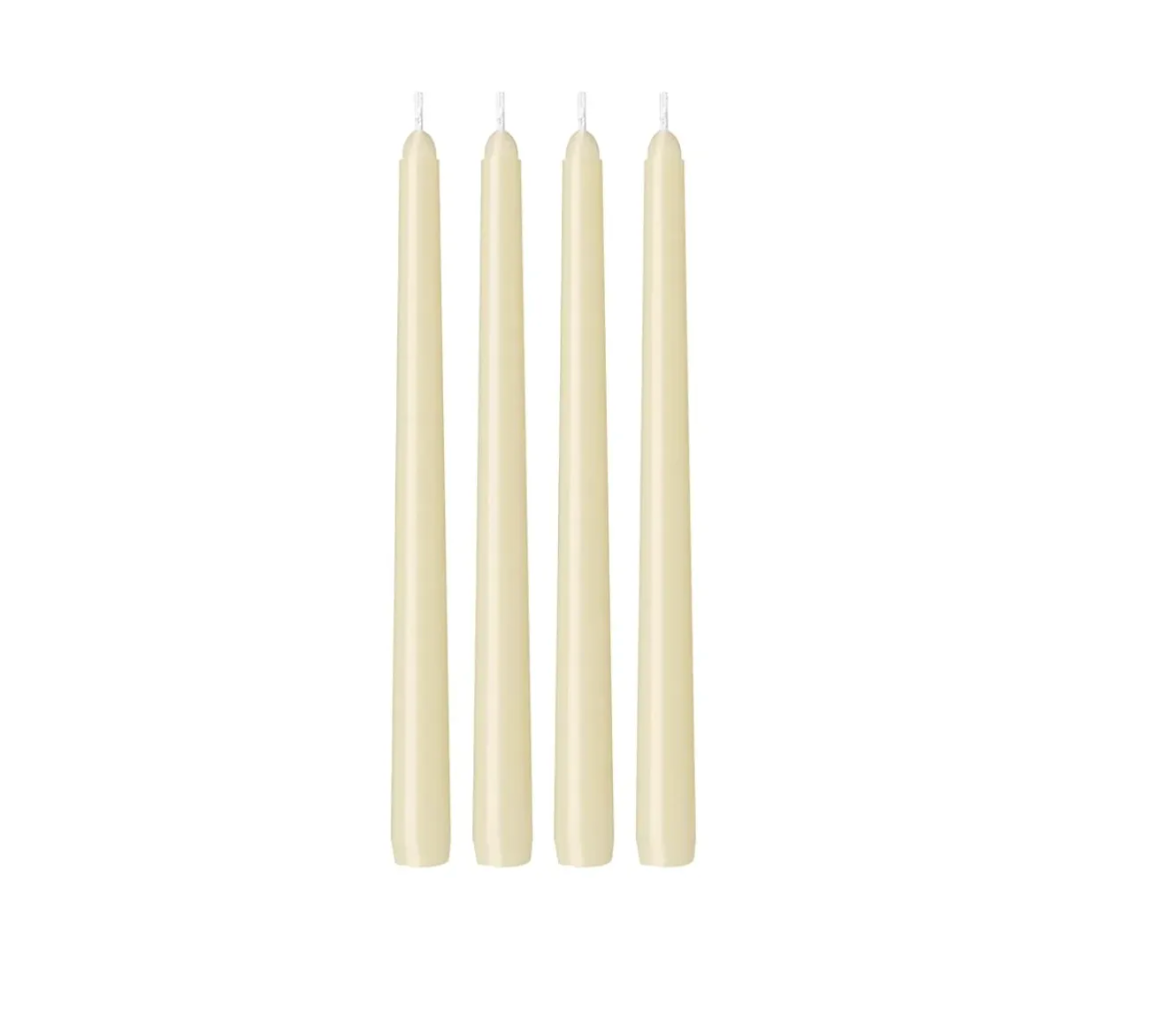 4 Pack Ivory Taper Candles - Taper Candles 10 Inch Dripless, Smokeless & Unscented - 8 Hours Long Burning - Hand Poured Tall Candlesticks - Ideal for Weddings, Dinner Parties, and Home Decor