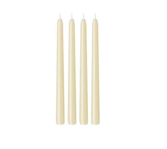 4 Pack Ivory Taper Candles - Taper Candles 10 Inch Dripless, Smokeless & Unscented - 8 Hours Long Burning - Hand Poured Tall Candlesticks - Ideal for Weddings, Dinner Parties, and Home Decor