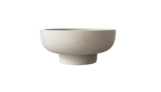 OAKOA Concrete Fruit Bowl for Kitchen Counter - Large Decorative Bowls for Home Decor - Modern Key Bowl for Entryway Table - Pedestal Bowl for Keys