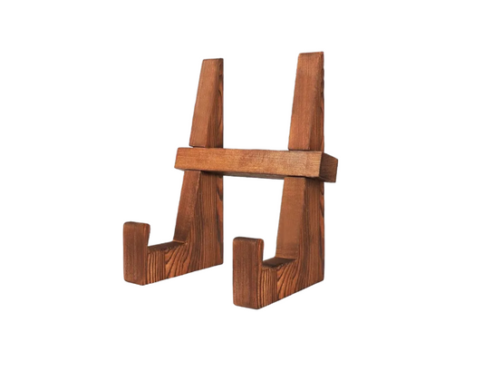 DEBETOOL Cookbook Stand for Kitchen - 8.8 inch Wooden Cookbook Holder for Kitchen Counter, Multifunctional Recipe Book Stand，Rustic Brown Recipe Book Holder Stand