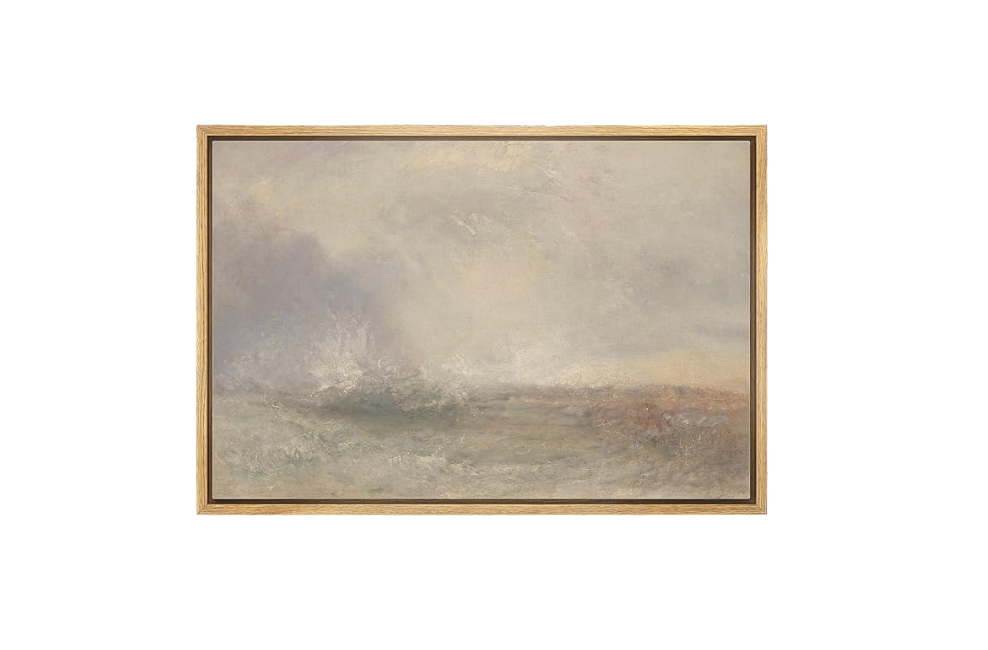 SIGNLEADER Framed Canvas Print Wall Art Grey Abstract Landscape Nature Wilderness Illustrations Modern Art Decorative for Living Room, Bedroom, Office - 24"x36" Natural