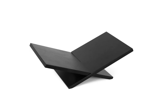 PUERSI Open Display Stand, Wooden Large Book Holder, Coffee Table Stand, Wood Easel for Magazine, Art, Cook Book, Bible, Quran - Black