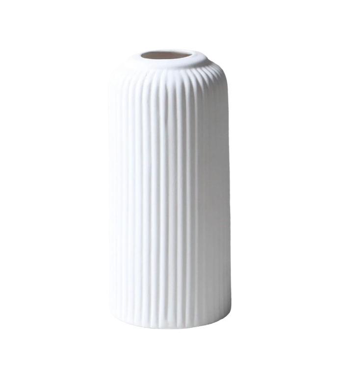 Modern Ribbed Ceramic Vase