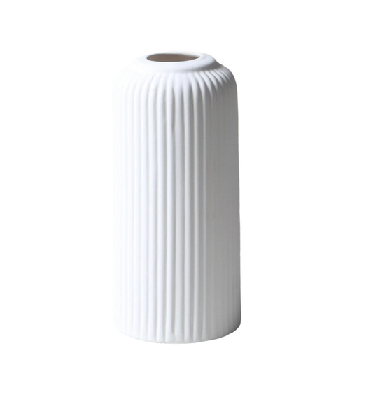 Modern Ribbed Ceramic Vase