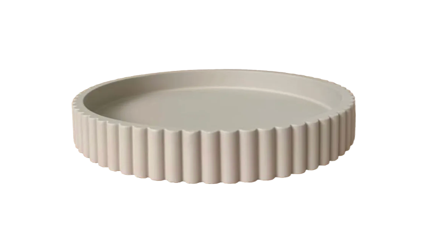 OAKOA Round Decorative Tray for Coffee Table Decor - Concrete Round Tray Home Decor - Bandejas Decorativas - Circle Coffee Table Centerpiece