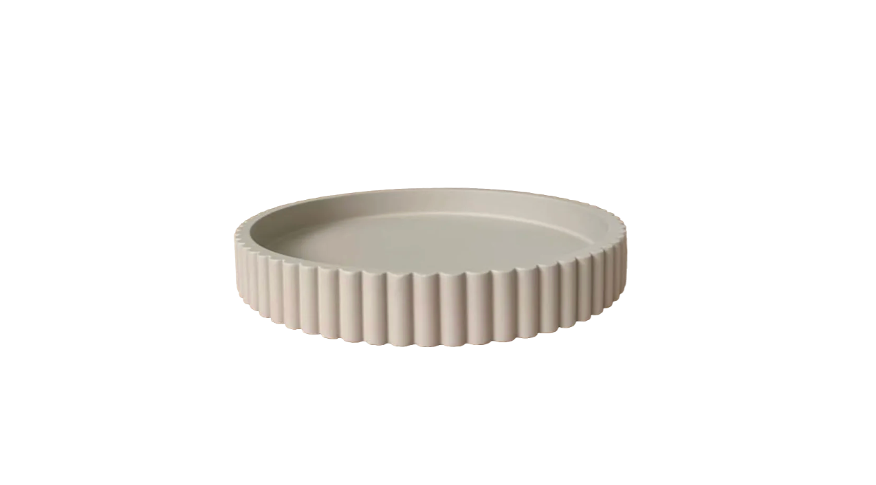 OAKOA Round Decorative Tray for Coffee Table Decor - Concrete Round Tray Home Decor - Bandejas Decorativas - Circle Coffee Table Centerpiece