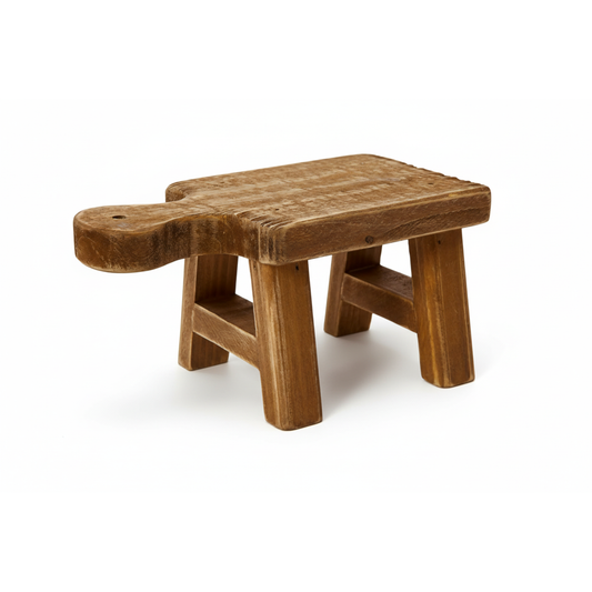 Creative Co-Op Small Wood Pedestal with Handle