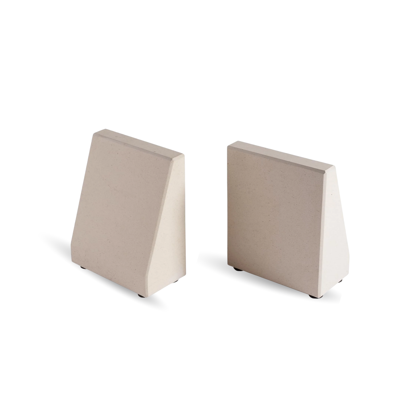 Book End, Natural Marble Bookend for Shelves, Non-Skid Bookends for Heavy Books, Heavy Duty Book Stopper for CDs and Oversized Books, Luxury Book Shelf Holder, Moleanos Beige