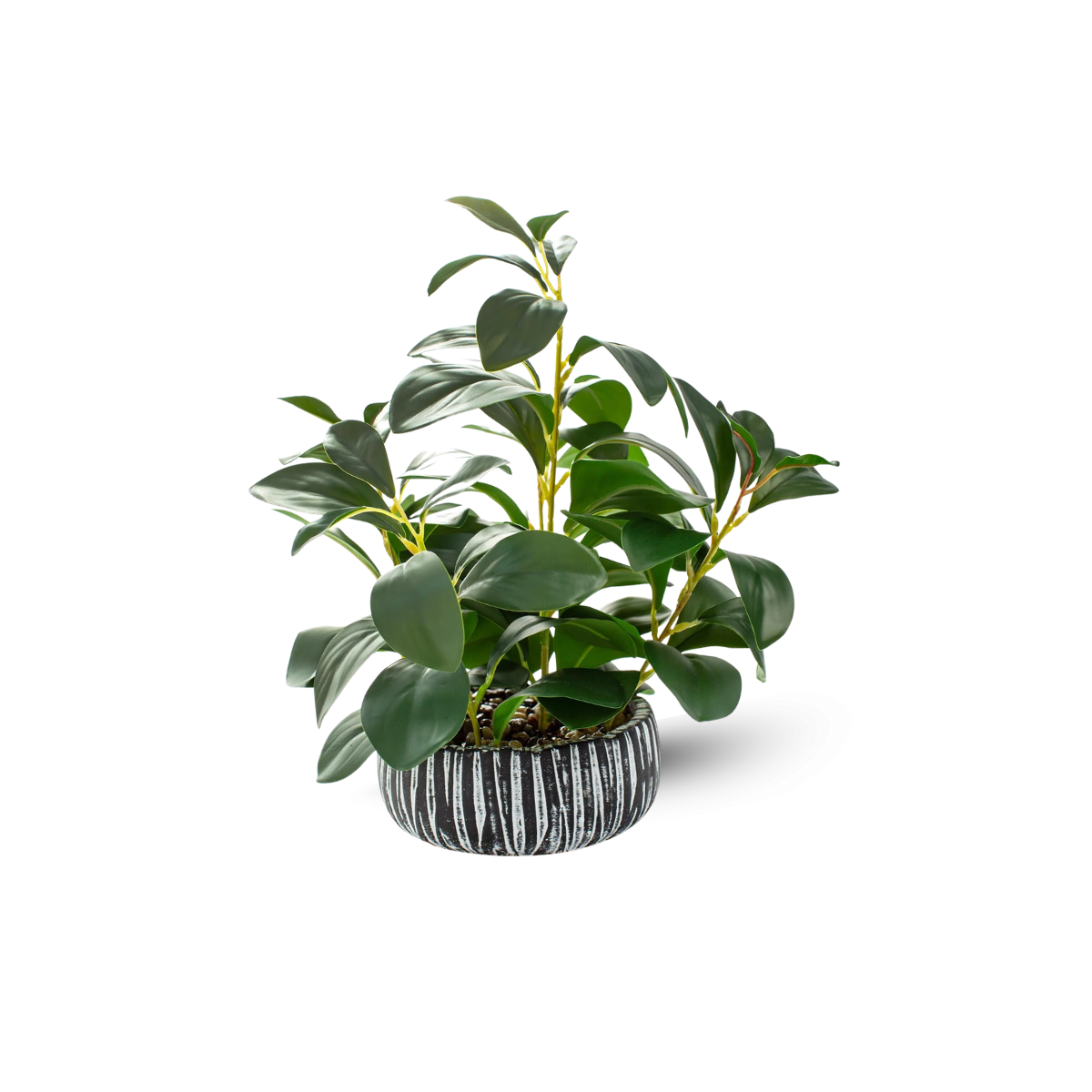 AlphaAcc Artificial Plants Decor Greenery Fake Succulents Indoor Potted Fake Plant with Rustic Black Clay Planter for Farmhouse Room Bathroom Bedroom Kitchen Office Table Desk Decor