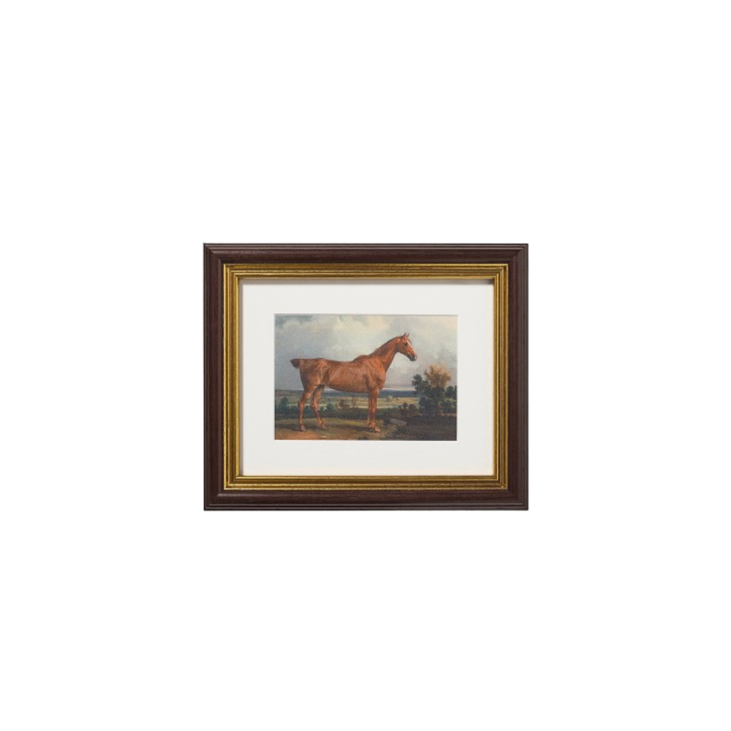 Polished wood and gold frame