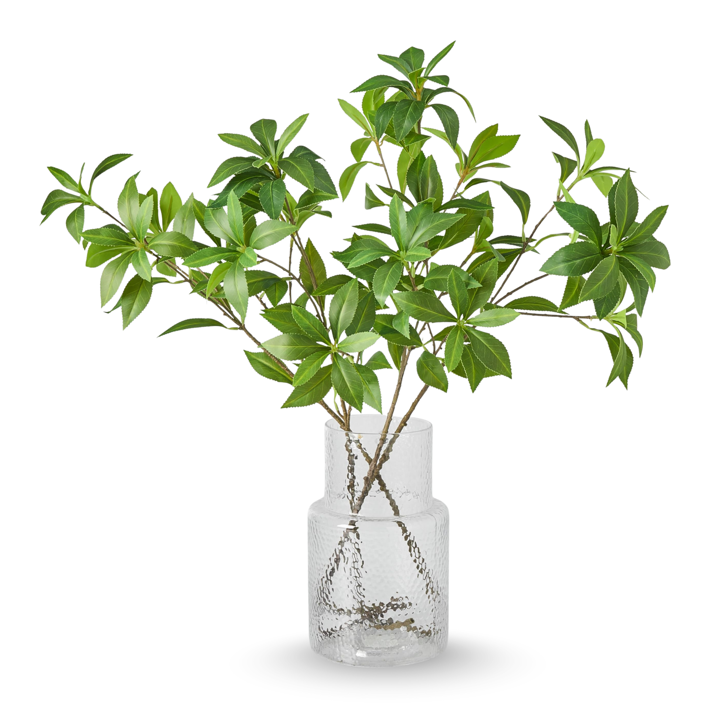 Avoeco 4Pcs Real Touch Faux Japonica Leaf Branches 29 Inch High, Artificial Greenery Stems for Home Office Wedding Vase Filler Shop Decoration (4Pcs, 29 Inch High)