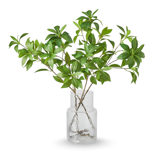 Avoeco 4Pcs Real Touch Faux Japonica Leaf Branches 29 Inch High, Artificial Greenery Stems for Home Office Wedding Vase Filler Shop Decoration (4Pcs, 29 Inch High)