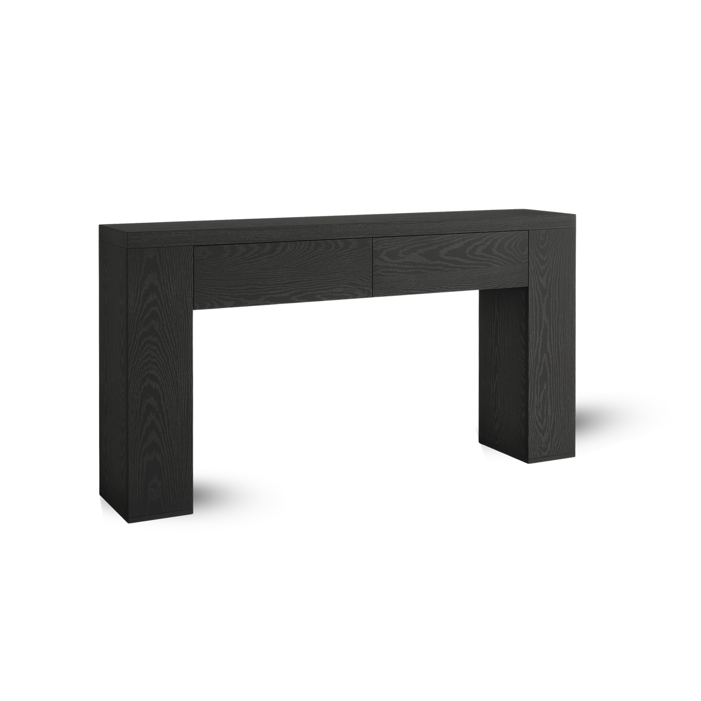 Tribesigns 63-Inch Wooden Console Table with 2 Hidden Drawers, Farmhouse Rustic Brown Sofa Table for Living Room, Hallway, Entrance, Foyer, Easy Assembly (Black)