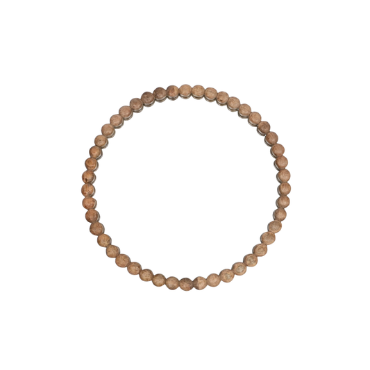 Decorative Round Hanging Wall Mirror with Natural Wooden Bead Design Frame, 32 Inches