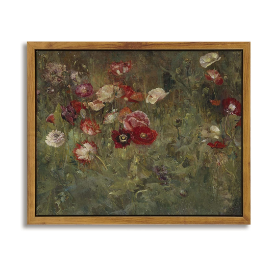 InSimSea Framed Wall Art - Floral Scenic Oil Painting Canvas Prints, Rustic Decor for Bedroom, Bathroom and Office - 8x10in/20x25cm