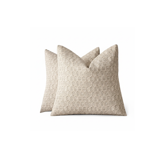 Foindtower Set of 2 Decorative Vintage Print Floral Throw Pillow Covers Neutral Accent Farmhouse Cushion Covers Boho Home Decor for Chair Couch Sofa Bedroom Living Room Outdoor,18×18 Inch,Ivory Beige