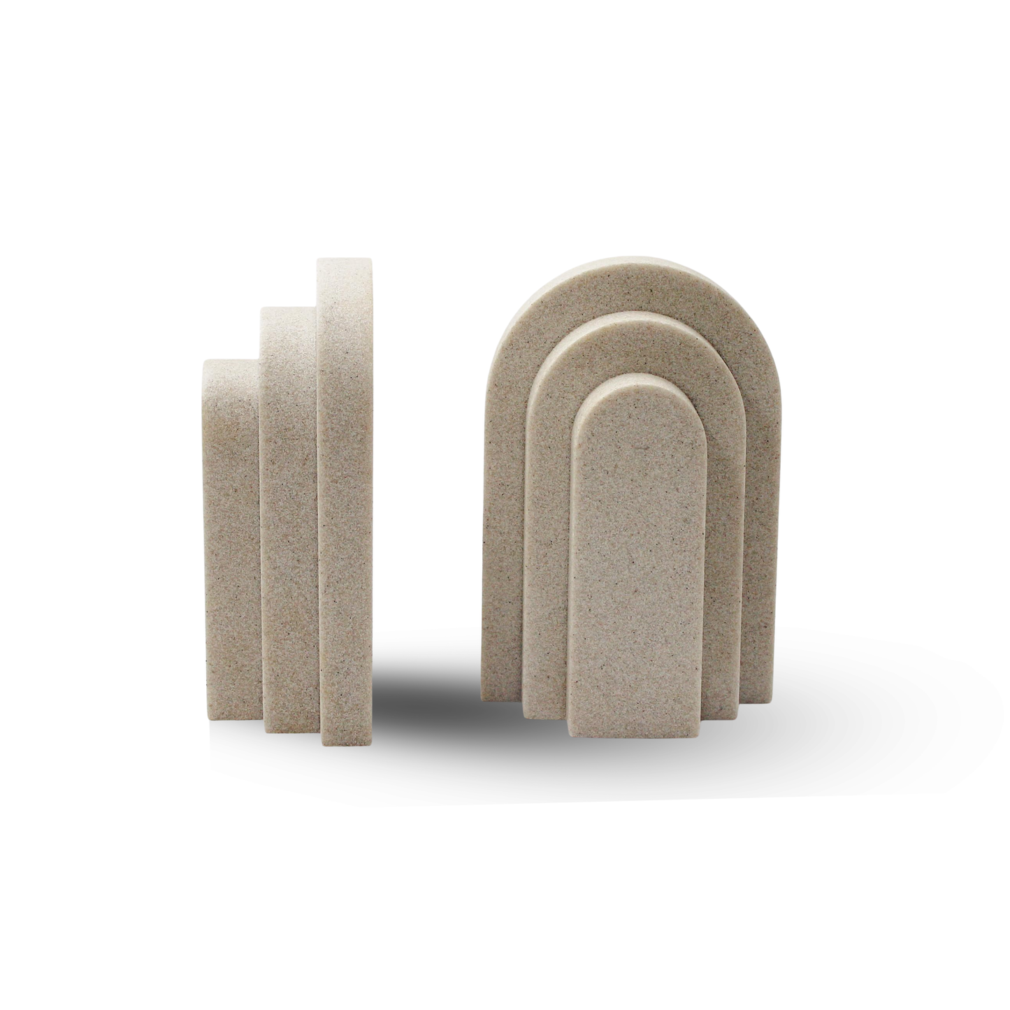 LIN CHUAN - Decorative Bookends for Heavy Books, Aesthetic Book Ends Set of 2, Modern Book Holders Stopper for Shelves, Bookshelf, Bookcase, Office Desk, Home Decor, Resin, Beige