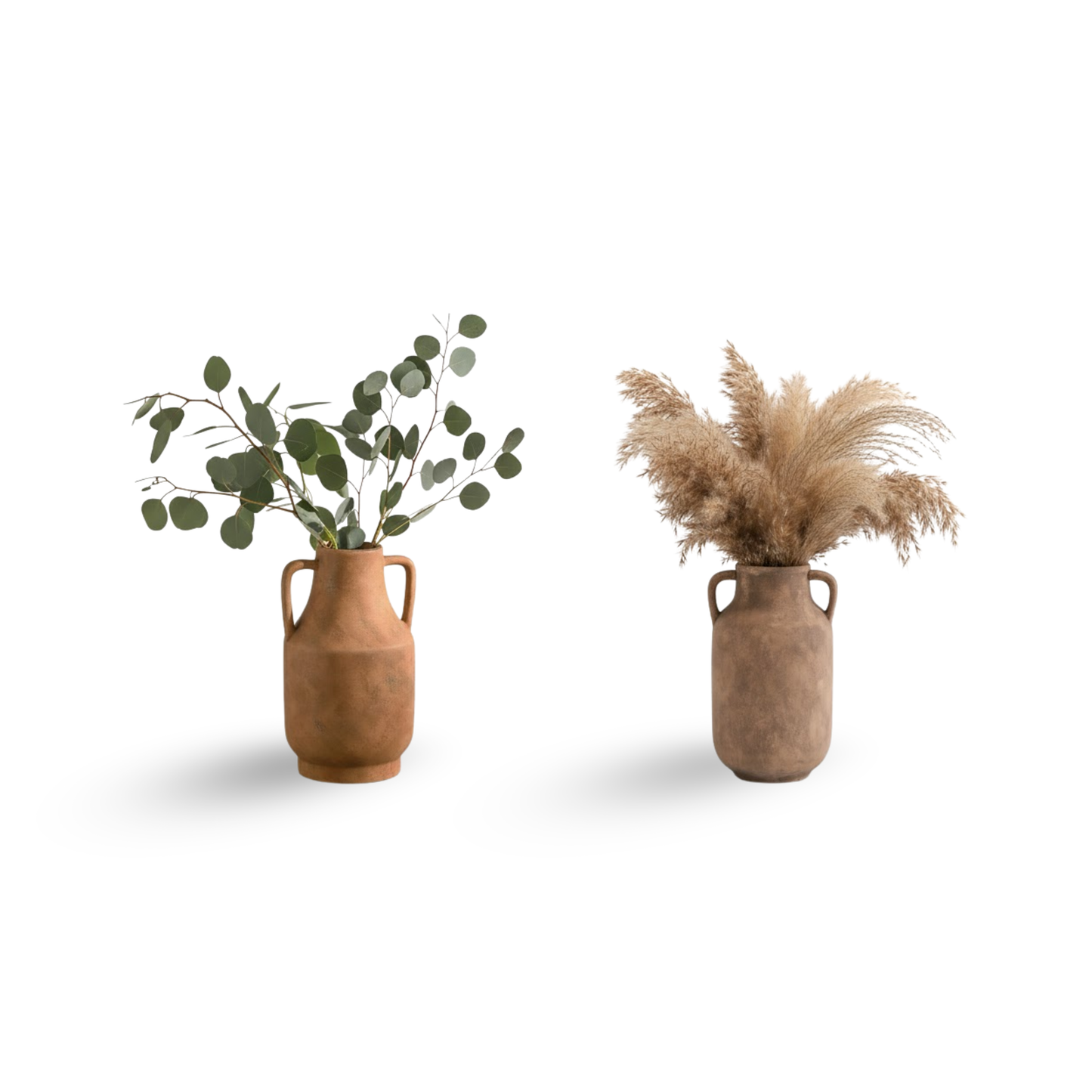 11 inch + 9.7 inch Rustic Farmhouse Vase for Home Decor, Decorative Pottery Flowers Vase for Mantel, Entryway, Living Room, Table