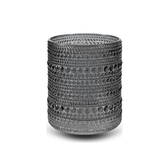 Kate Aspen Hobnail Beaded Drinking Glasses Vintage Glassware Set | Cocktail Glass Set, Juice Glass, Water Cups | Makes A Great Hostess Gift, Gift for Newlyweds (Smoke Grey)