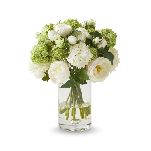 Faux Hydrangea & Rose Floral Arrangement