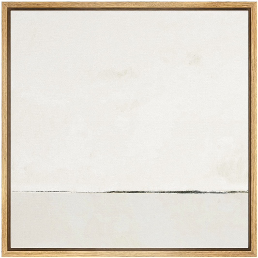 SIGNWIN Framed Canvas Print Wall Art Watercolor Abstract White Landscape Nature Shapes Illustrations Modern Art Decorative Contemporary Minimal for Living Room, Bedroom, Office - 24"x24" Natural