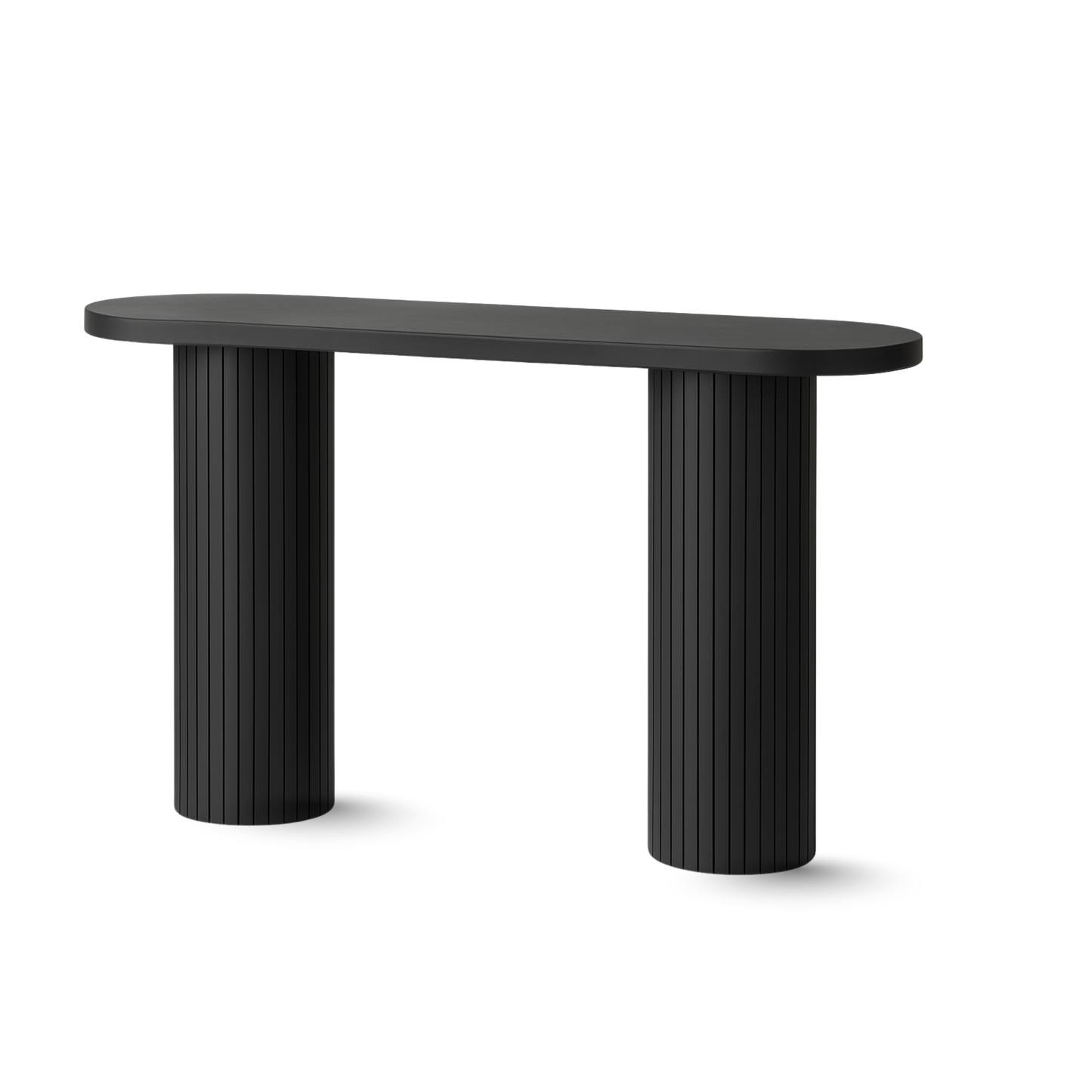 ONBRILL 55 Inch Fluted Entryway Table, Sofa Table Behind The Couch, Long Console Tables, Modern Entrance Stand for Hallway, Living Room Foyer, Farmhouse Style (Black)