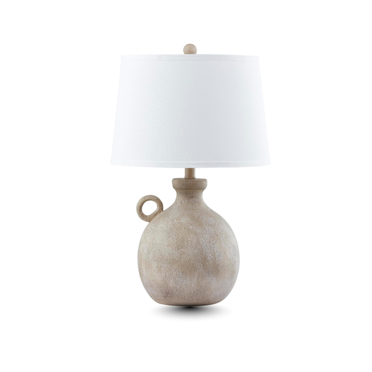 Maxax 24" Rustic Table Lamp for Living Room, Farmhouse Bedside Lamp with USB Charging Port, 3-Way Dimmable Large Vintage Brown Bedroom Lamp with White Shade for Nightstand