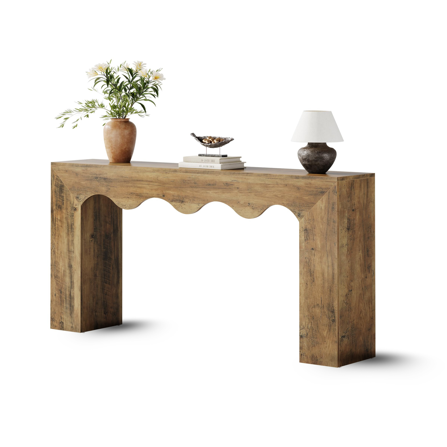 Tribesigns 63" Farmhouse Console Table, Wooden Couch Table Behind Sofa with Storage, Long Entryway Sofa Station, Narrow Console Stand with Base, Hallway Stand for Entryway, Living Room, Rustic Brown