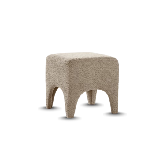 Modern Boucle Upholstered Ottoman, Shoe Changing Stool, Makeup Stool
