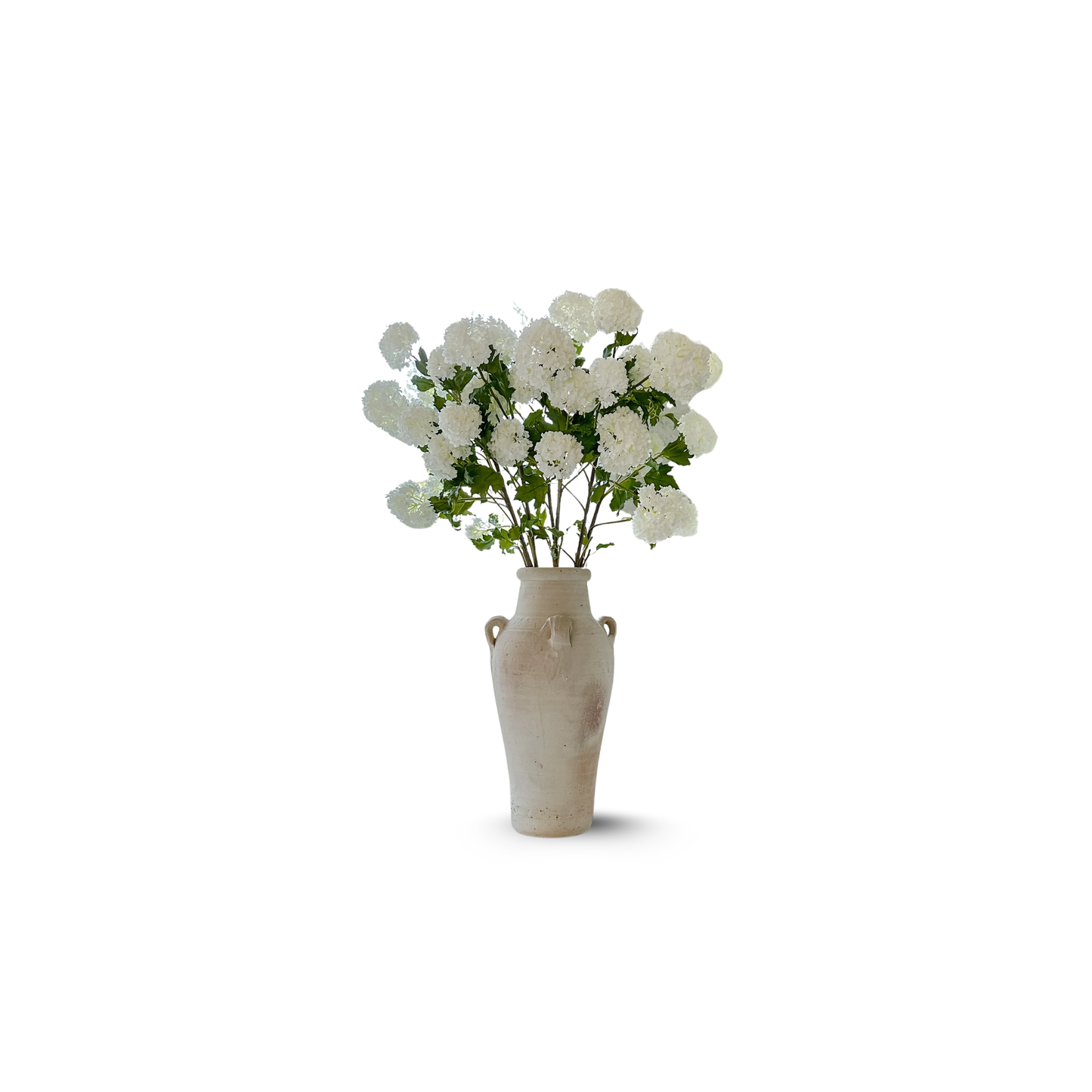 Faux Snowball Hydrangea in Crisp White - 43.5
