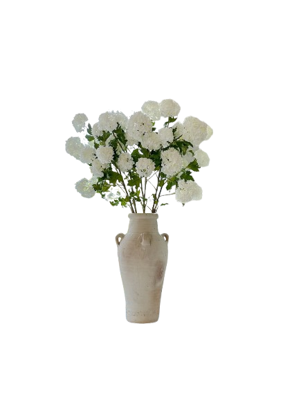 Faux Snowball Hydrangea in Crisp White - 43.5