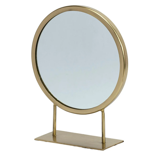 Gold Makeup Mirror on Stand